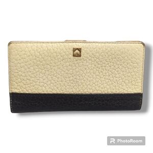 Kate Spade Off White/Blue Leather Spencer Bifold Wallet